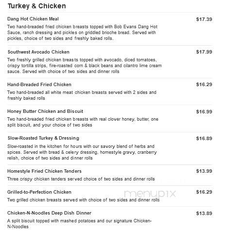 Bob Evans Restaurant - Summersville, WV menu_pic