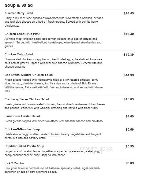 Bob Evans Restaurant - Summersville, WV menu_pic