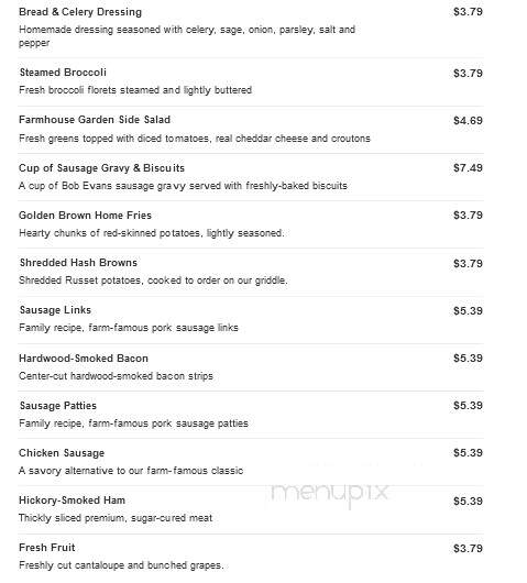 Bob Evans Restaurant - Summersville, WV menu_pic