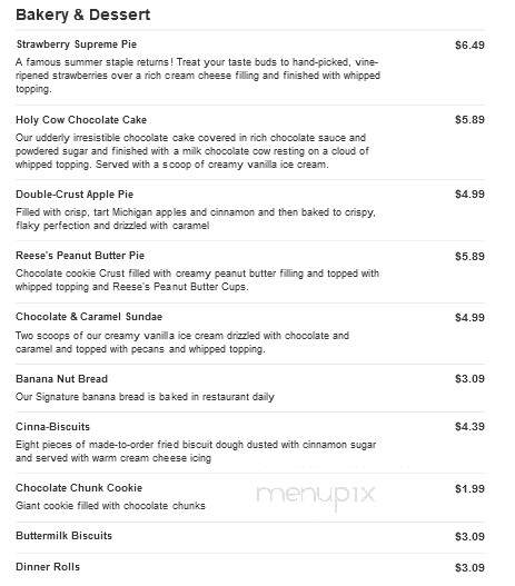 Bob Evans Restaurant - Summersville, WV menu_pic