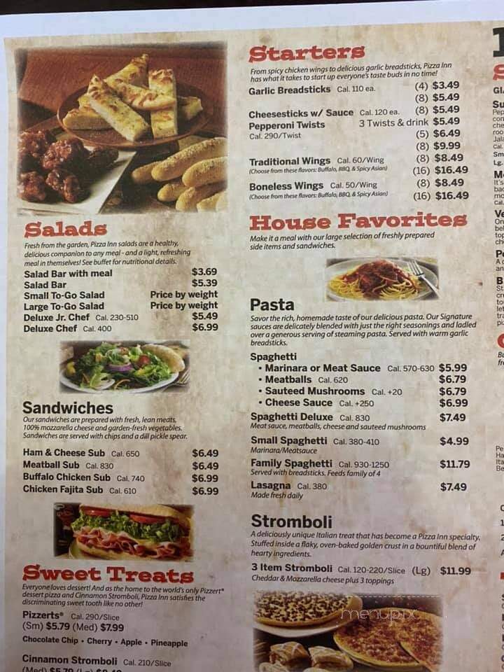 Pizza Inn - Washington, NC menu_pic