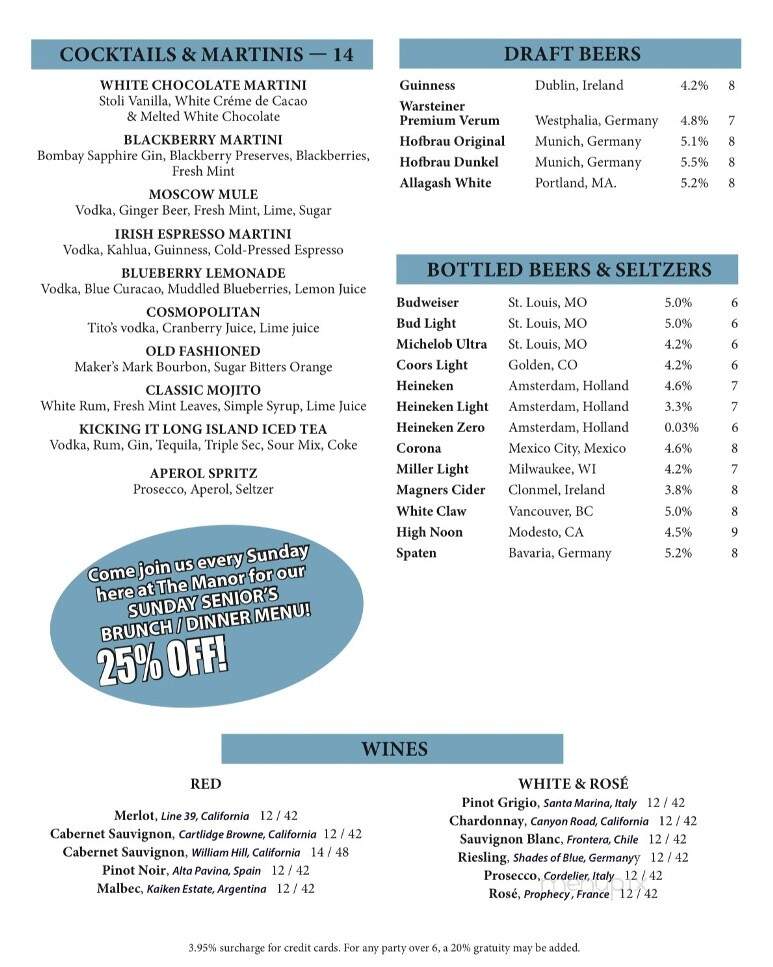 Bavarian Manor - Purling, NY menu_pic