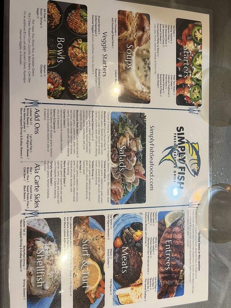 Simply Fish Seafood - Costa Mesa, CA menu_pic