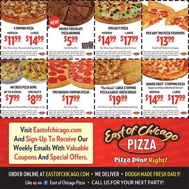 East Of Chicago - Rittman, OH menu_pic