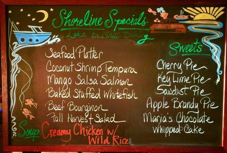 Shoreline Restaurant - Ellison Bay, WI menu_pic