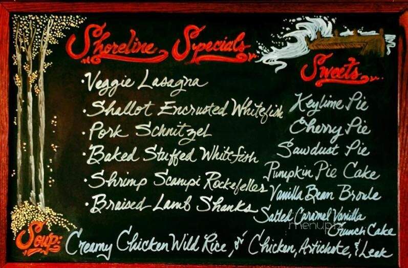 Shoreline Restaurant - Ellison Bay, WI menu_pic