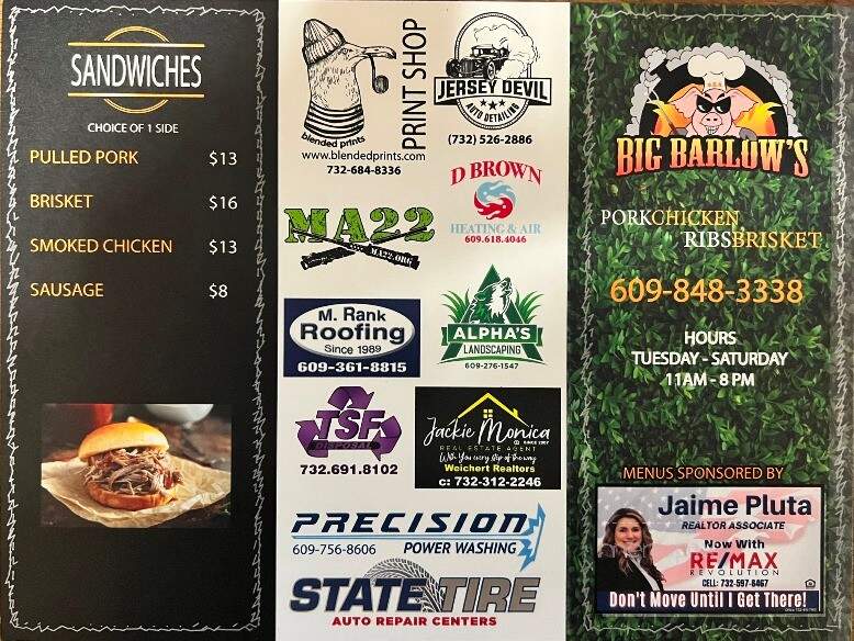 Big Barlow's BBQ & Catering - Barnegat, NJ menu_pic