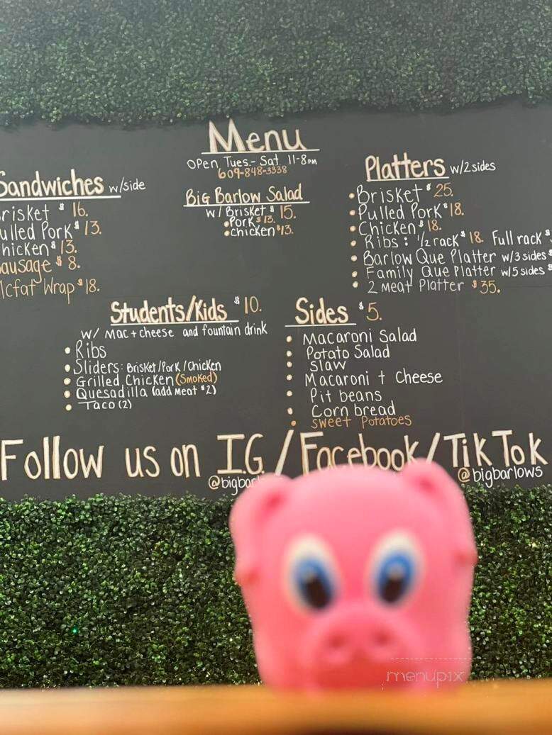 Big Barlow's BBQ & Catering - Barnegat, NJ menu_pic