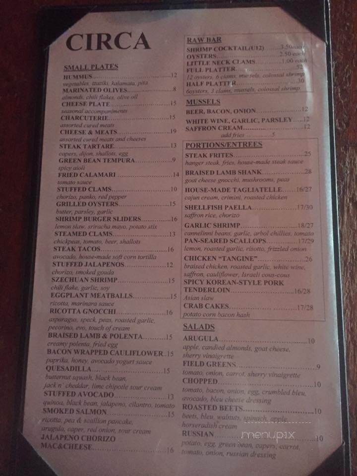 Circa Restaurant - High Bridge, NJ menu_pic