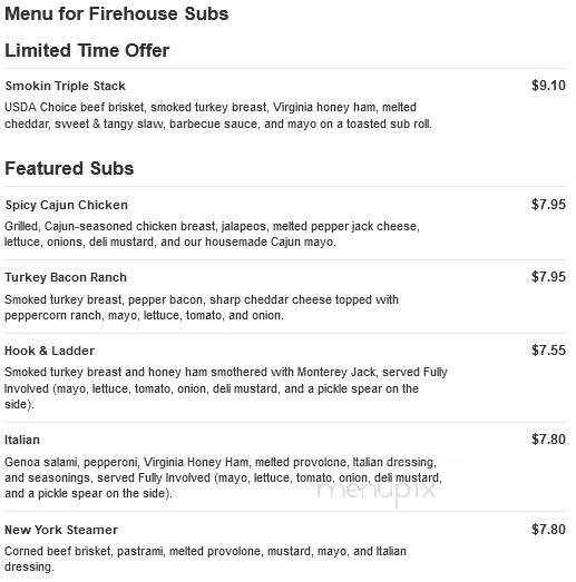 Firehouse Subs - Seneca, SC menu_pic
