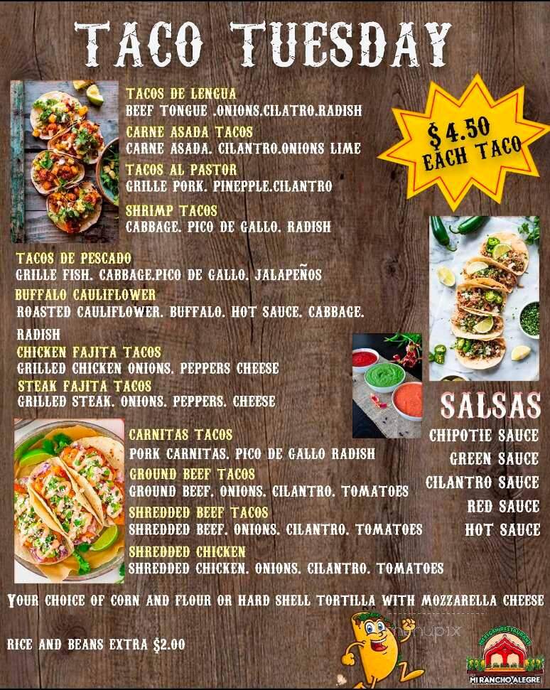 Mi Rancho Alegre - Hudson, NY menu_pic