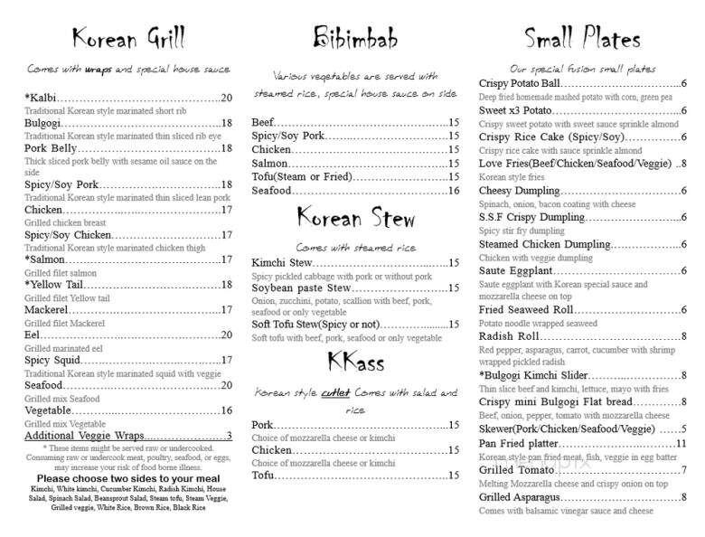 Woori Korean Fusion Grill - Arlington, MA menu_pic