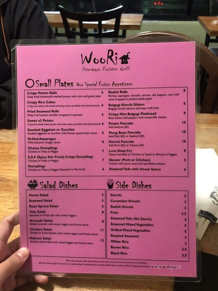 Woori Korean Fusion Grill - Arlington, MA menu_pic