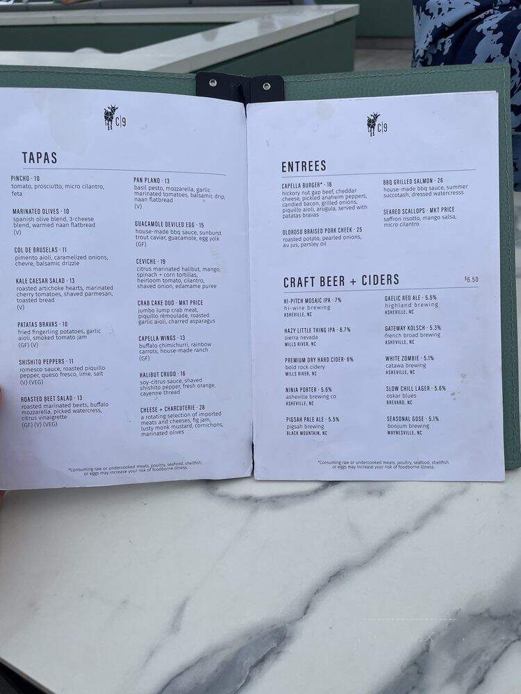Capella on 9 - Asheville, NC menu_pic