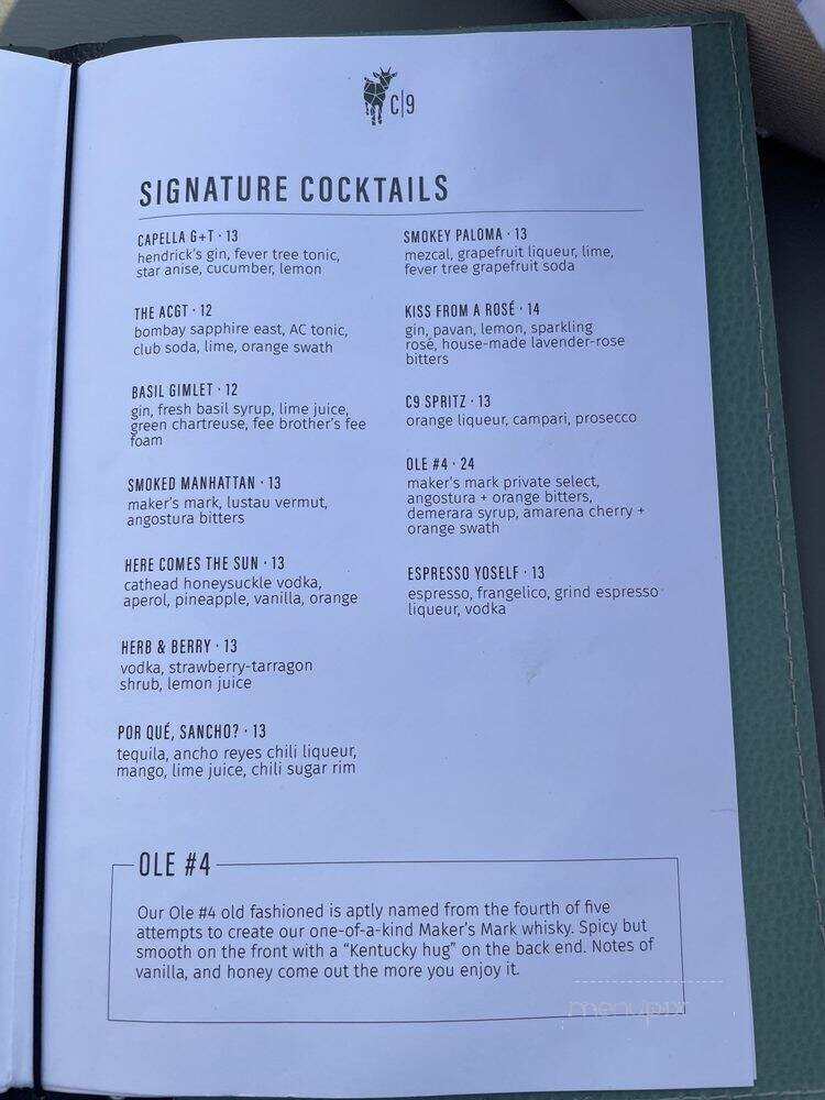 Capella on 9 - Asheville, NC menu_pic