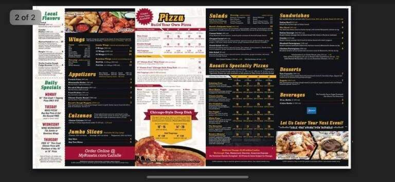 Rosati's Pizza - LaSalle, IL menu_pic