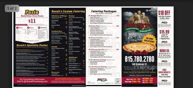Rosati's Pizza - LaSalle, IL menu_pic