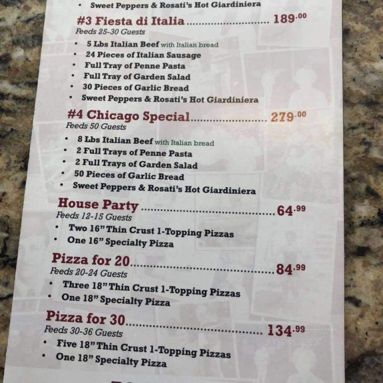 Rosati's Pizza - LaSalle, IL menu_pic