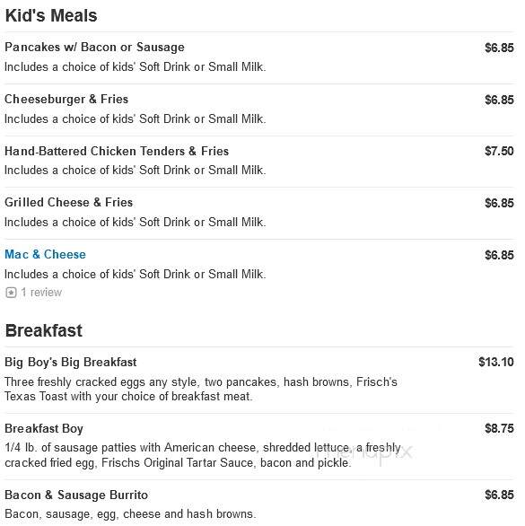 Frisch's Big Boy Restaurant - Lebanon, OH menu_pic