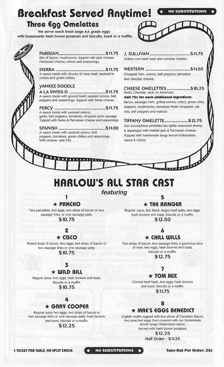 Harlow's Cafe - Tempe, AZ menu_pic