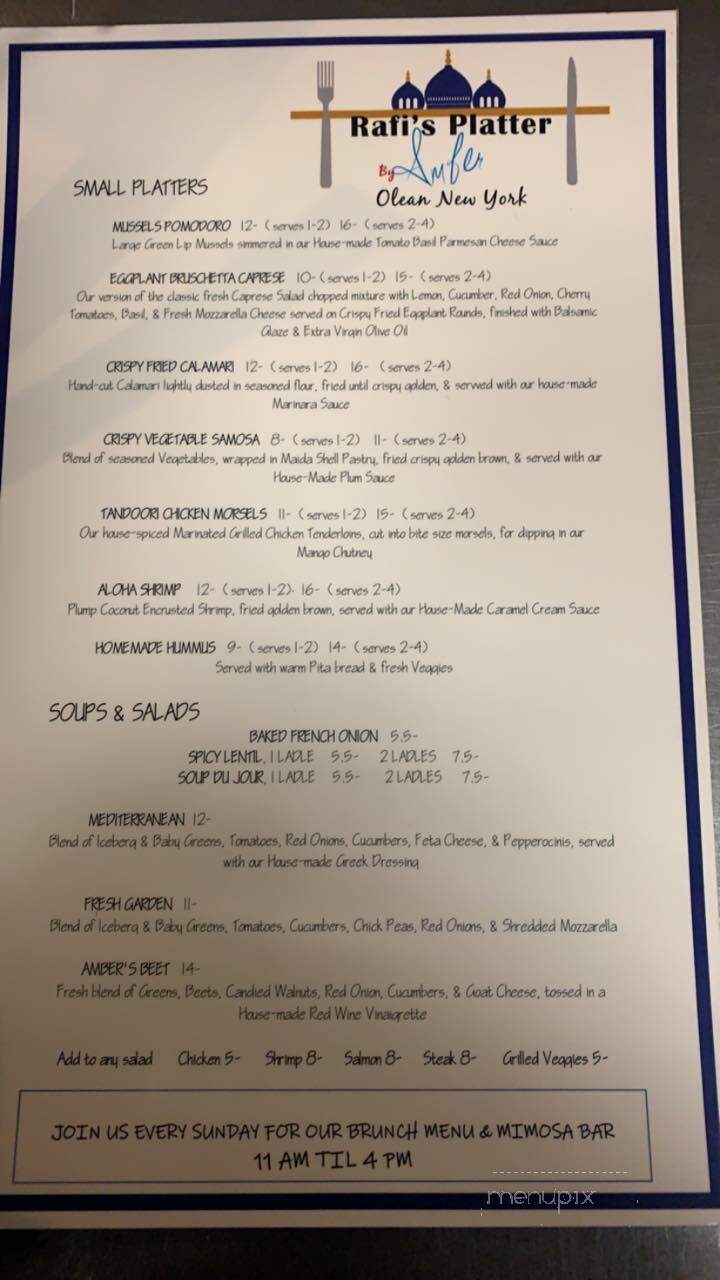 Rafi's Platters - Olean, NY menu_pic