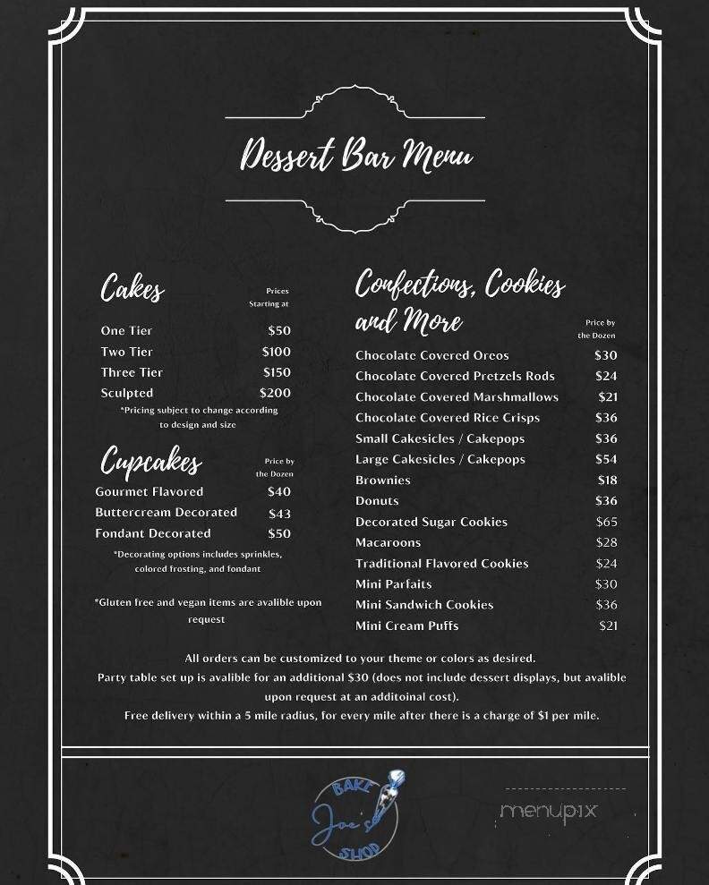 Joe's Bake Shop - Tuckerton, NJ menu_pic