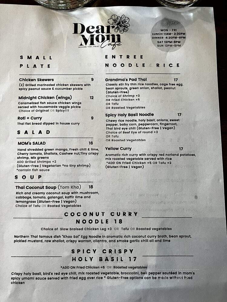 Dear Mom Cafe - Bend, OR menu_pic