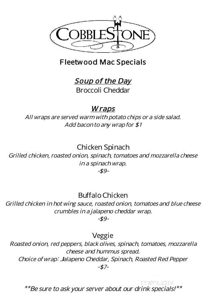 The Cobblestone Bar - Buffalo, NY menu_pic
