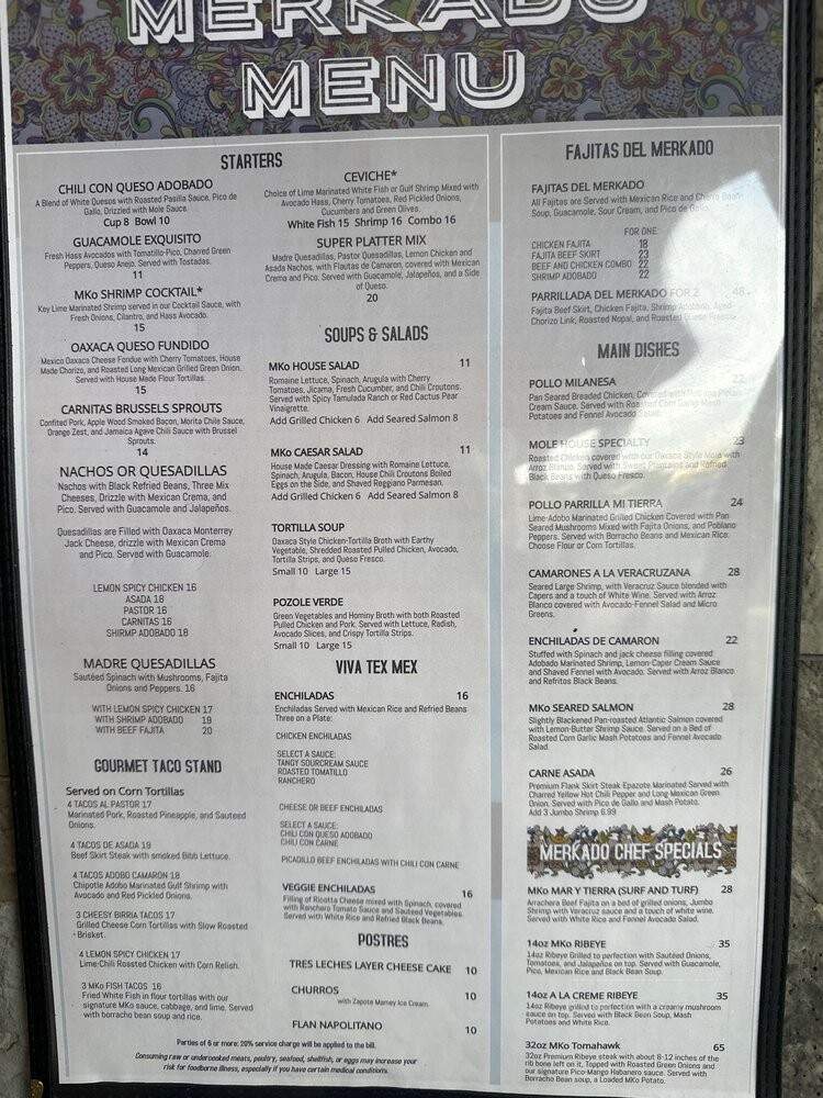 Merkado Mexican Grill & Bar - Fairfax, VA menu_pic