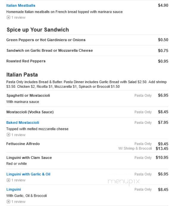 V & V Paesano Pizzeria - Bartlett, IL menu_pic