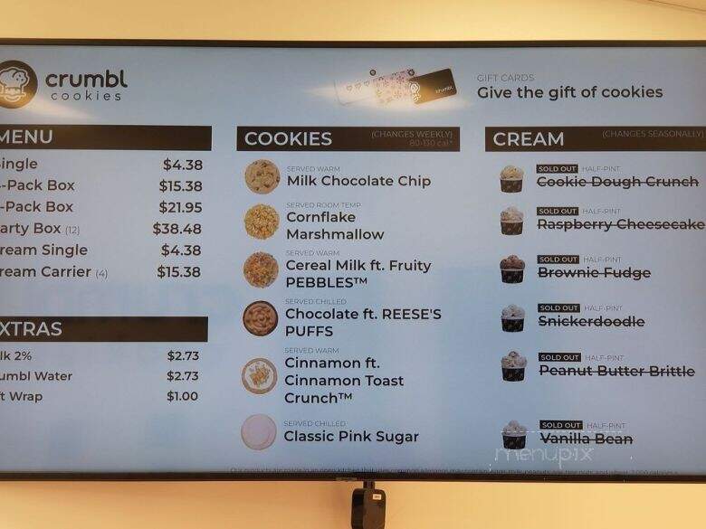 Crumbl Cookies - Vienna, VA menu_pic