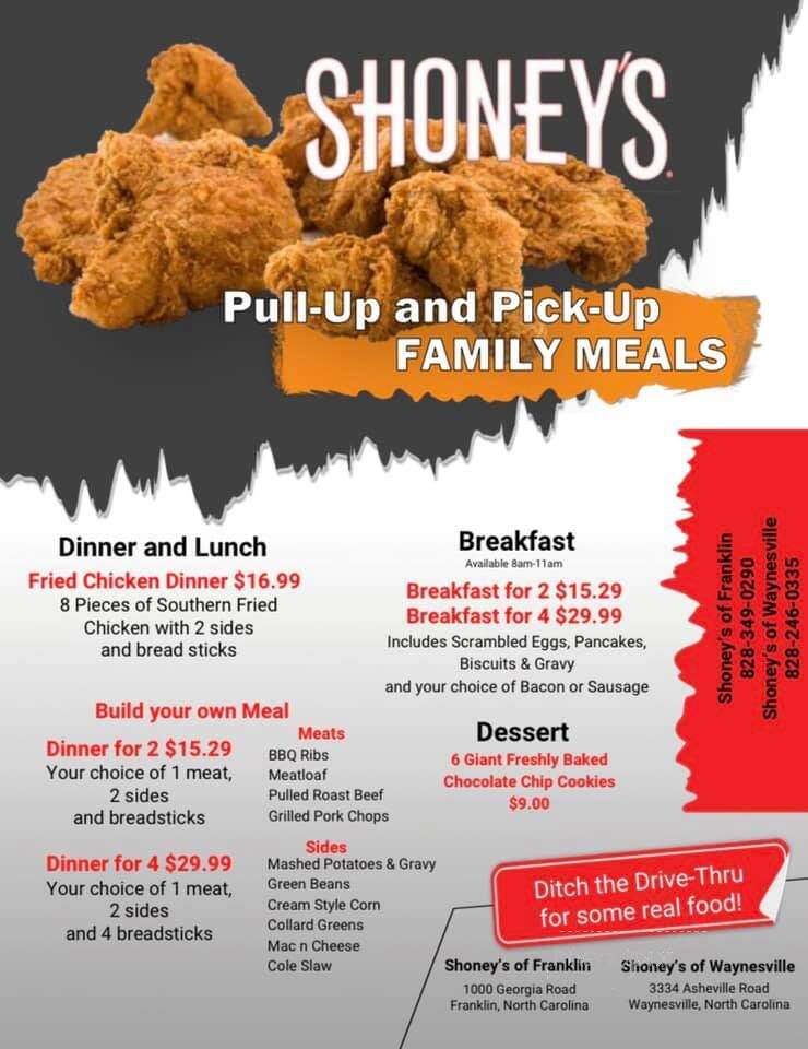 Shoney's - Franklin, NC menu_pic