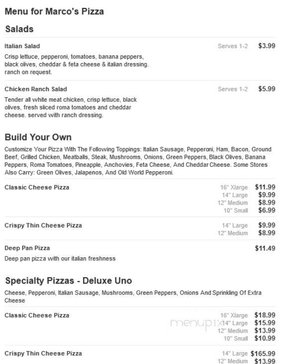 Marco's Pizza - Providence, RI menu_pic