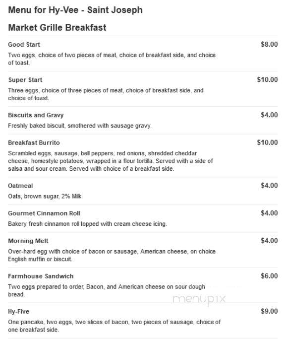 Hy-Vee - Saint Joseph, MO menu_pic