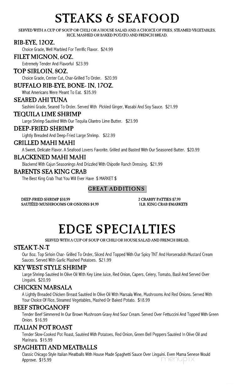 Edge Restaurant & Sportsbar - Hamilton, MT menu_pic