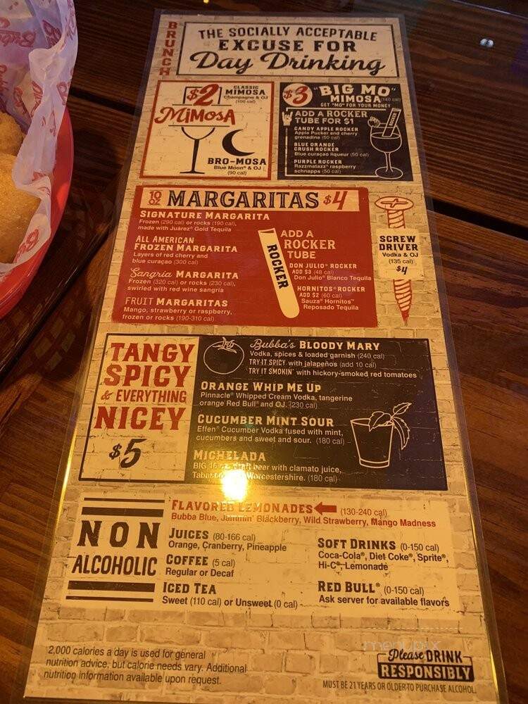 Bubba's 33 - The Colony, TX menu_pic