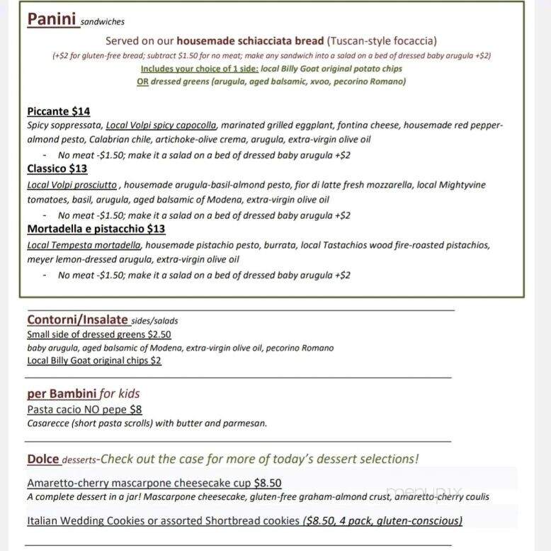 Vicini Pastaria - St. Louis, MO menu_pic