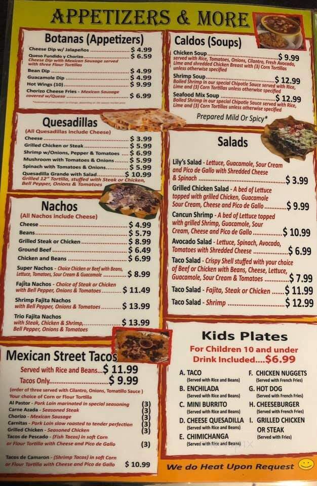 San Jose Mexican Grill - Yulee, FL menu_pic