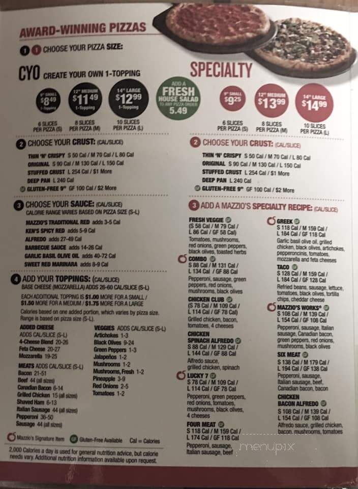 Mazzio's Pizza - Grove, OK menu_pic
