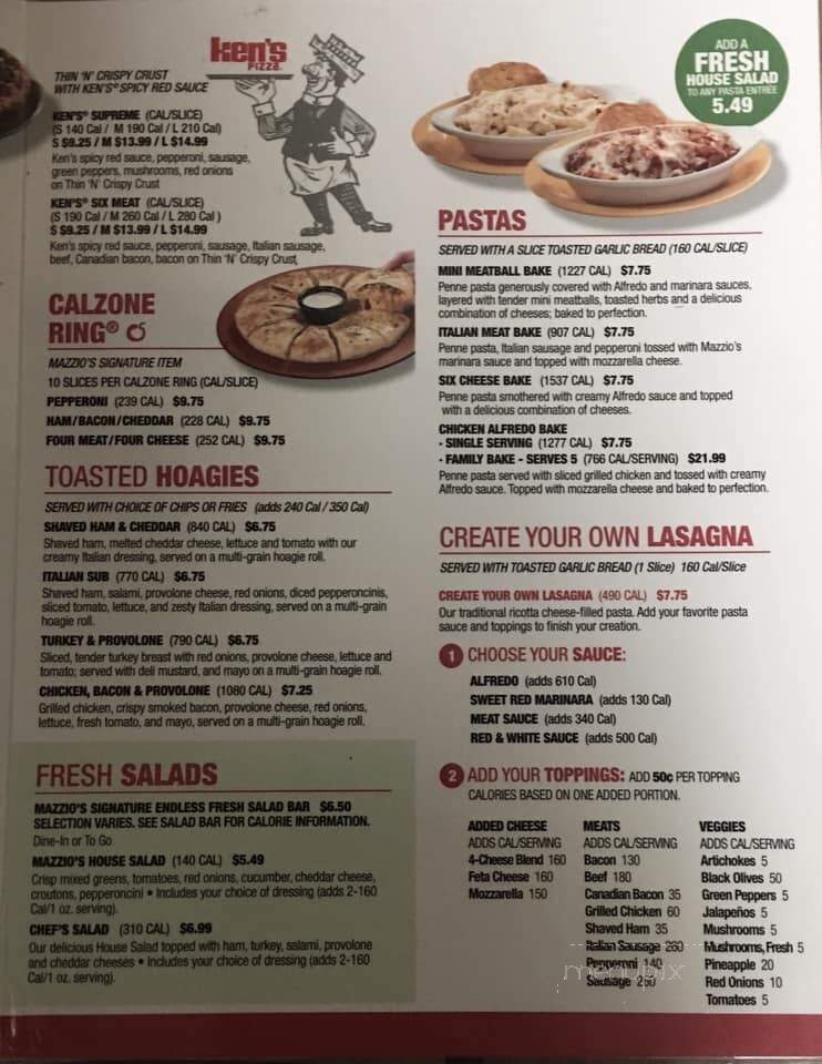 Mazzio's Pizza - Grove, OK menu_pic