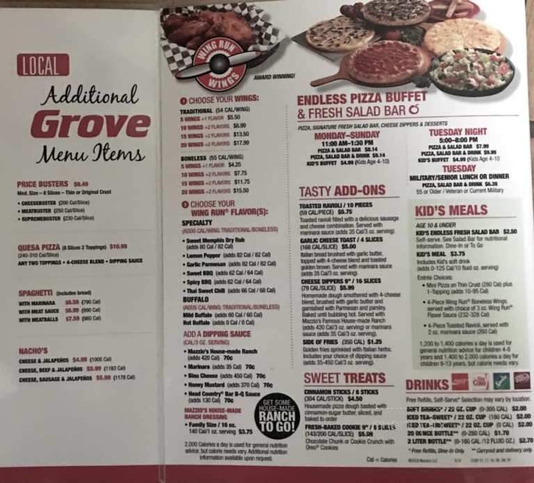 Mazzio's Pizza - Grove, OK menu_pic