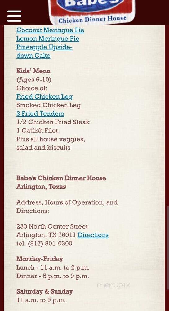 Babe's Chicken Dinner House - Arlington, TX