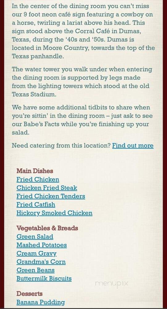 Babe's Chicken Dinner House - Arlington, TX