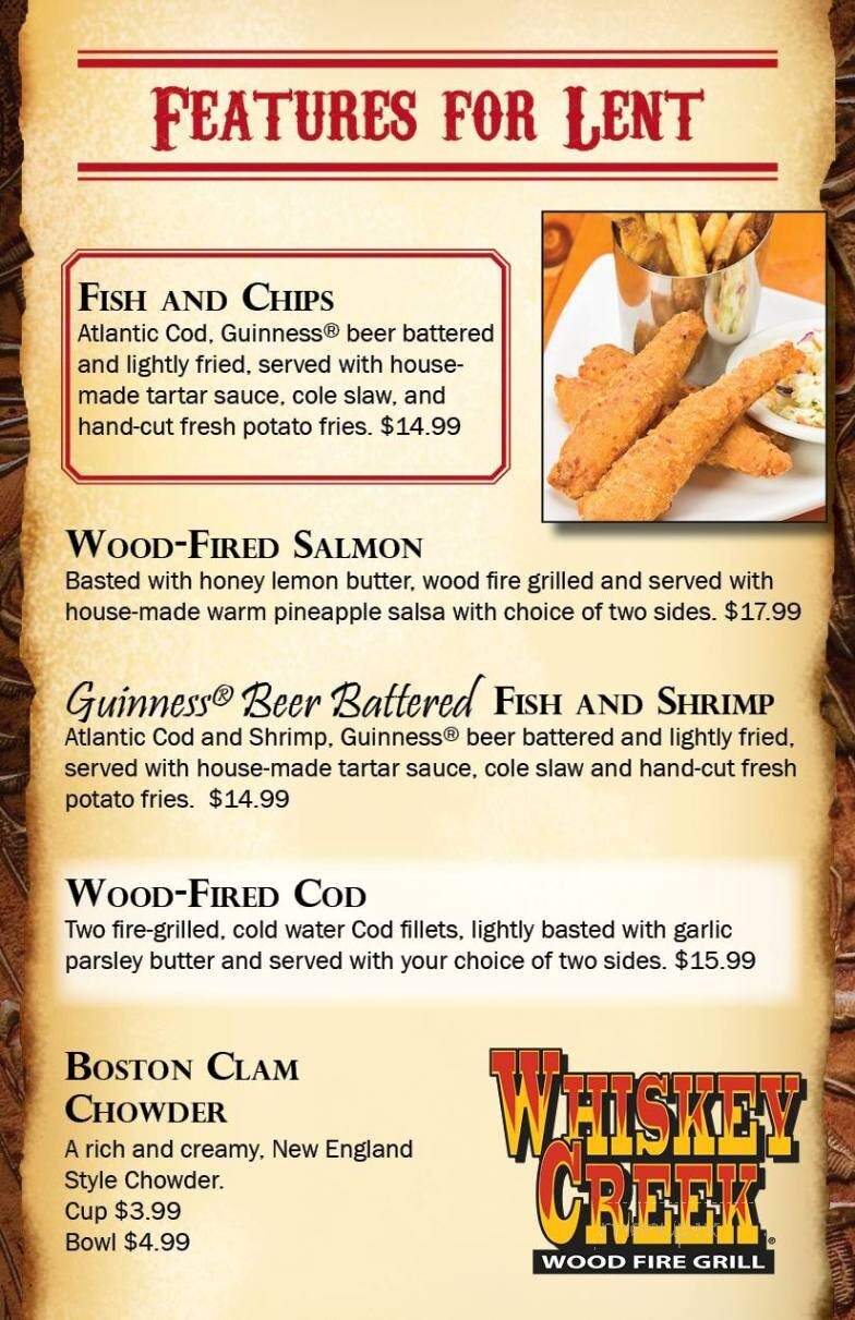 Whiskey Creek Wood Fire Grill - Mitchell, SD menu_pic