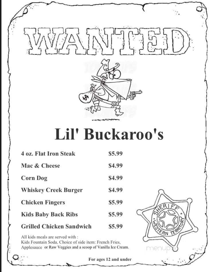 Whiskey Creek Wood Fire Grill - Mitchell, SD menu_pic