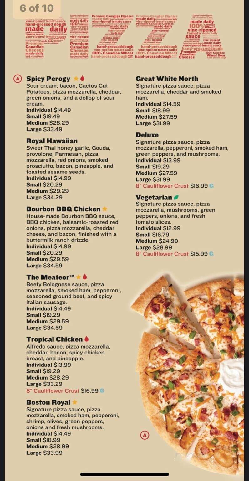 Boston Pizza - Nanaimo, BC menu_pic
