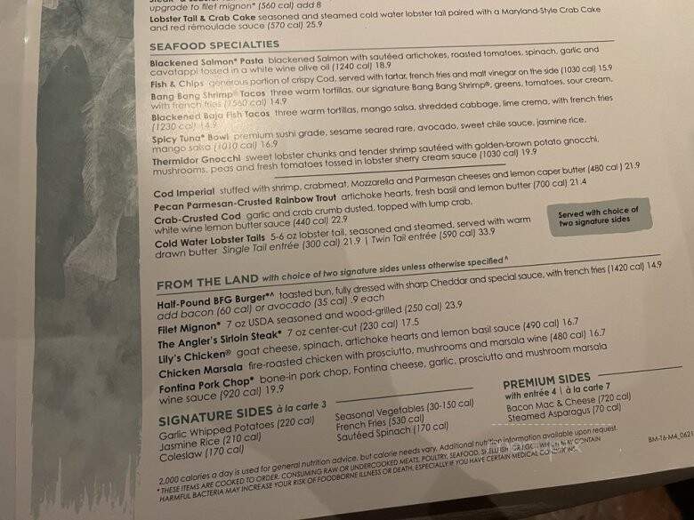 Bonefish Grill - Brookfield, WI menu_pic