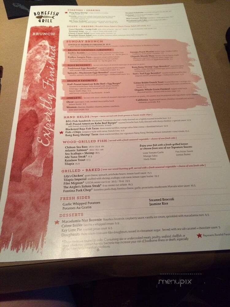Bonefish Grill - Brookfield, WI menu_pic