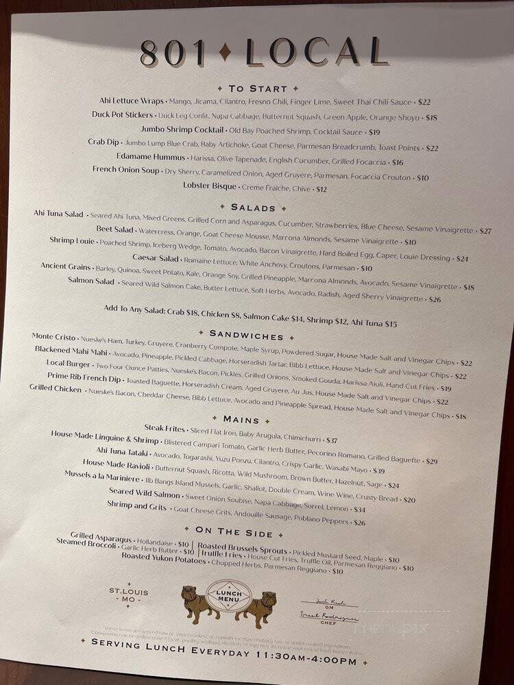 801 Local - Frontenac, MO menu_pic
