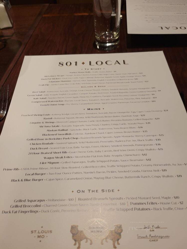 801 Local - Frontenac, MO menu_pic